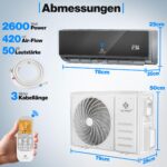 Kältebringer Split Klimaanlage 9000 BTU, 2,6 kW, WiFi/App, bis 45 m² – Bild 6